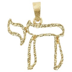 Rachel Koen Chai Pendant 18k Yellow Gold