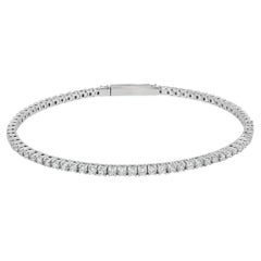 Bracciale a giro Rachel Koen con diamanti sintetici taglio rotondo, oro bianco 14K, 1,0 Cttw