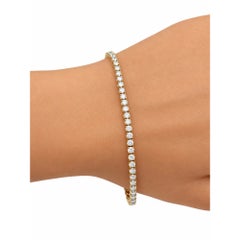 Rachel Koen Round Cut Lab Grown Diamond Tennis Bracelet 14K Yellow Gold 3.00Ctw