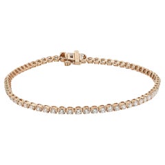Rachel Koen Round Cut Lab Grown Diamond Tennis Bracelet 14K Yellow Gold 3.00Ctw