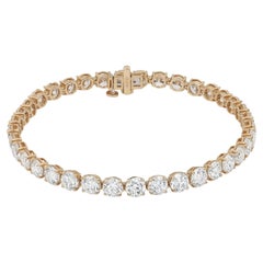 Rachel Koen Round Cut Lab Grown Diamond Tennis Bracelet 14K Yellow Gold 12.75Ctw
