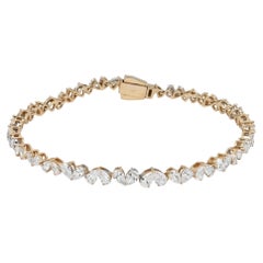 Rachel Koen Pear Cut Lab Grown Diamond Tennis Bracelet 14K Yellow Gold 5.90Ctw
