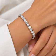 Rachel Koen Round Cut Lab Grown Diamond Tennis Bracelet 14K White Gold 11.25Ctw