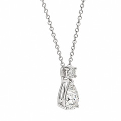 Collar con colgante de diamante cultivado en laboratorio con corte «Pear» de Rachel Koen, en oro blanco de 14K