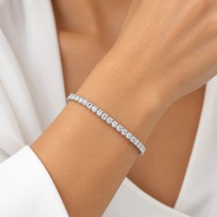Rachel Koen Round Cut Lab Grown Diamond Tennis Bracelet 14K White Gold 2ctw