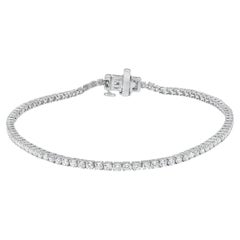 Rachel Koen Round Cut Lab Grown Diamond Tennis Bracelet 14K White Gold 2ctw