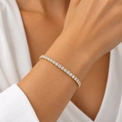 Rachel Koen Round Cut Lab Grown Diamond Tennis Bracelet 14K Yellow Gold 3.00Ctw
