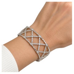 Bracelet « Hearts On Fire » Lorelei Lattice avec diamants, en or blanc 18 carats, 2,40 carats au total, taille 6,5