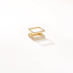 Sophie Birgitt Geometric Square Diamond Cocktail Knuckle/Pinky Ring