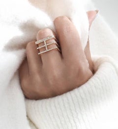 Sophie Birgitt Geometric Square Diamond Cocktail Ring