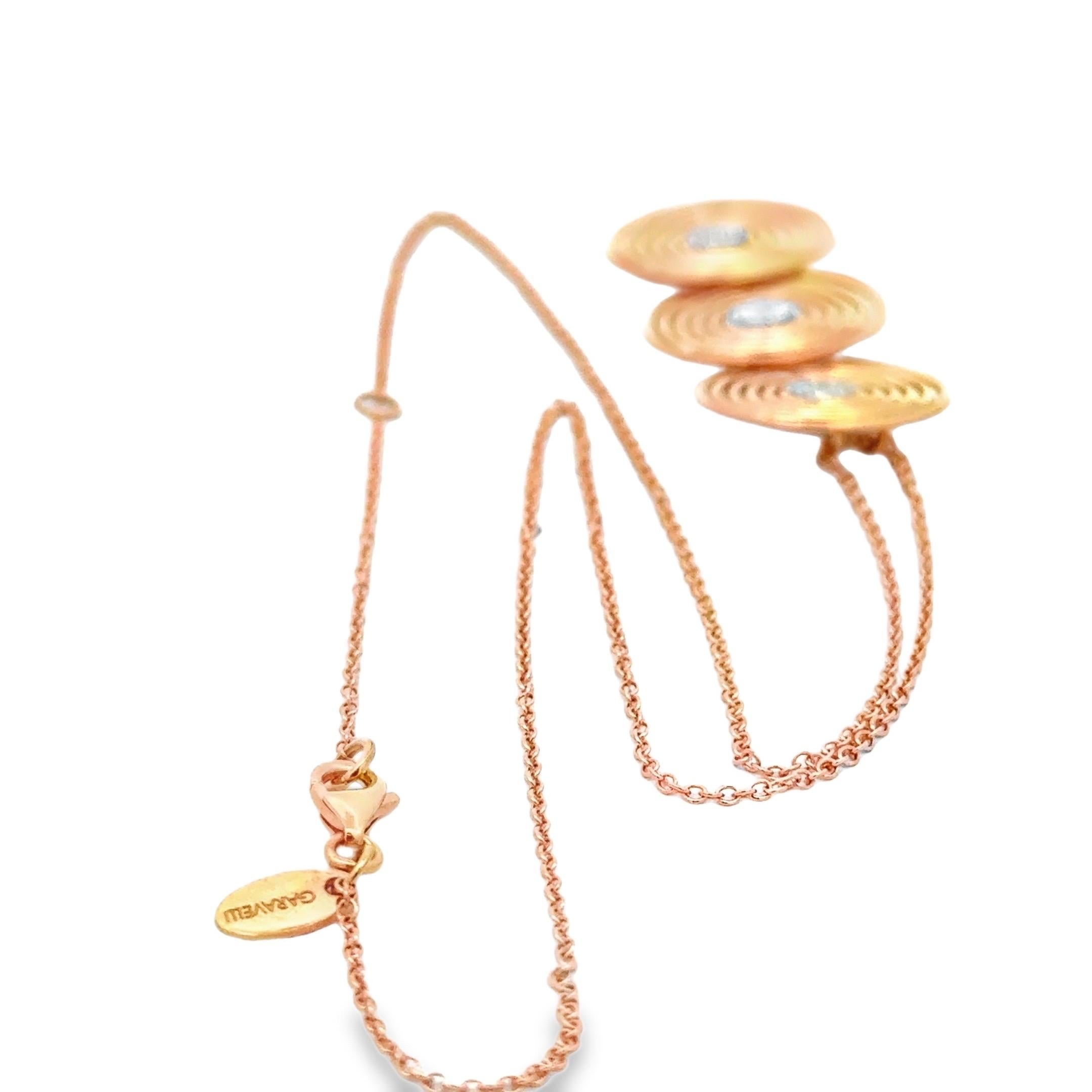 Garavelli  Ciondolo a triplo cerchio in oro rosa 18 Kt con diamanti in vendita 4