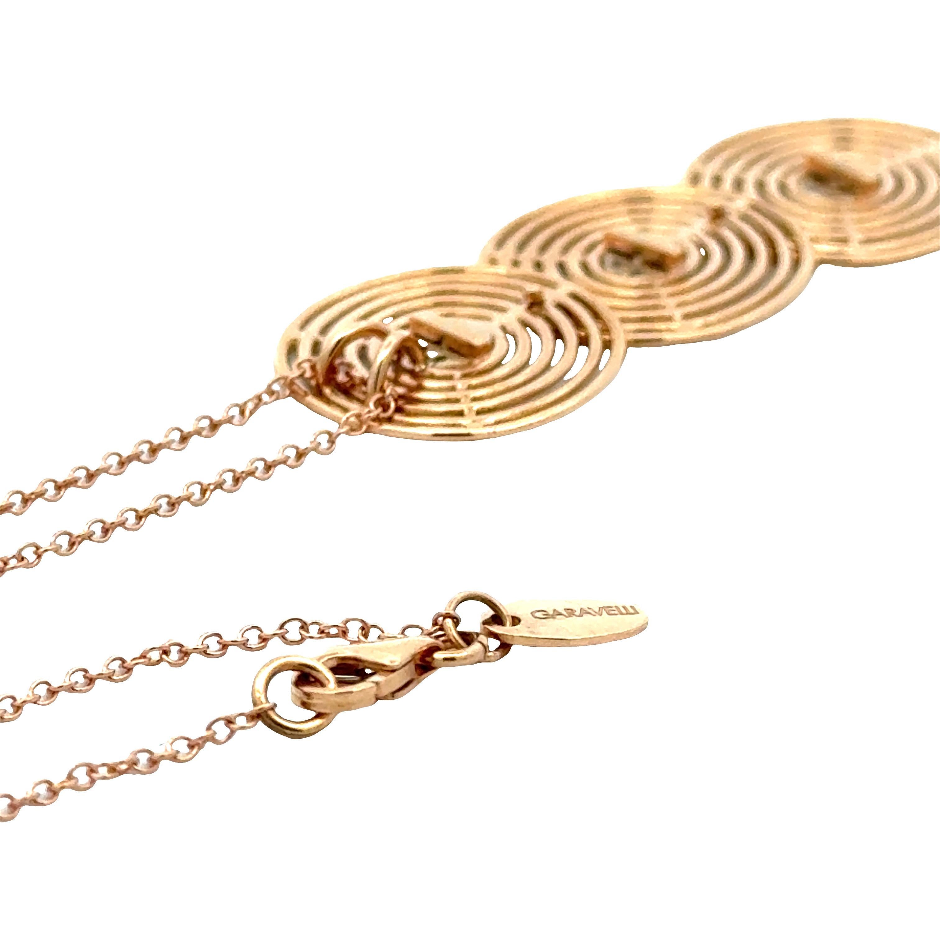 Garavelli  Ciondolo a triplo cerchio in oro rosa 18 Kt con diamanti in vendita 6