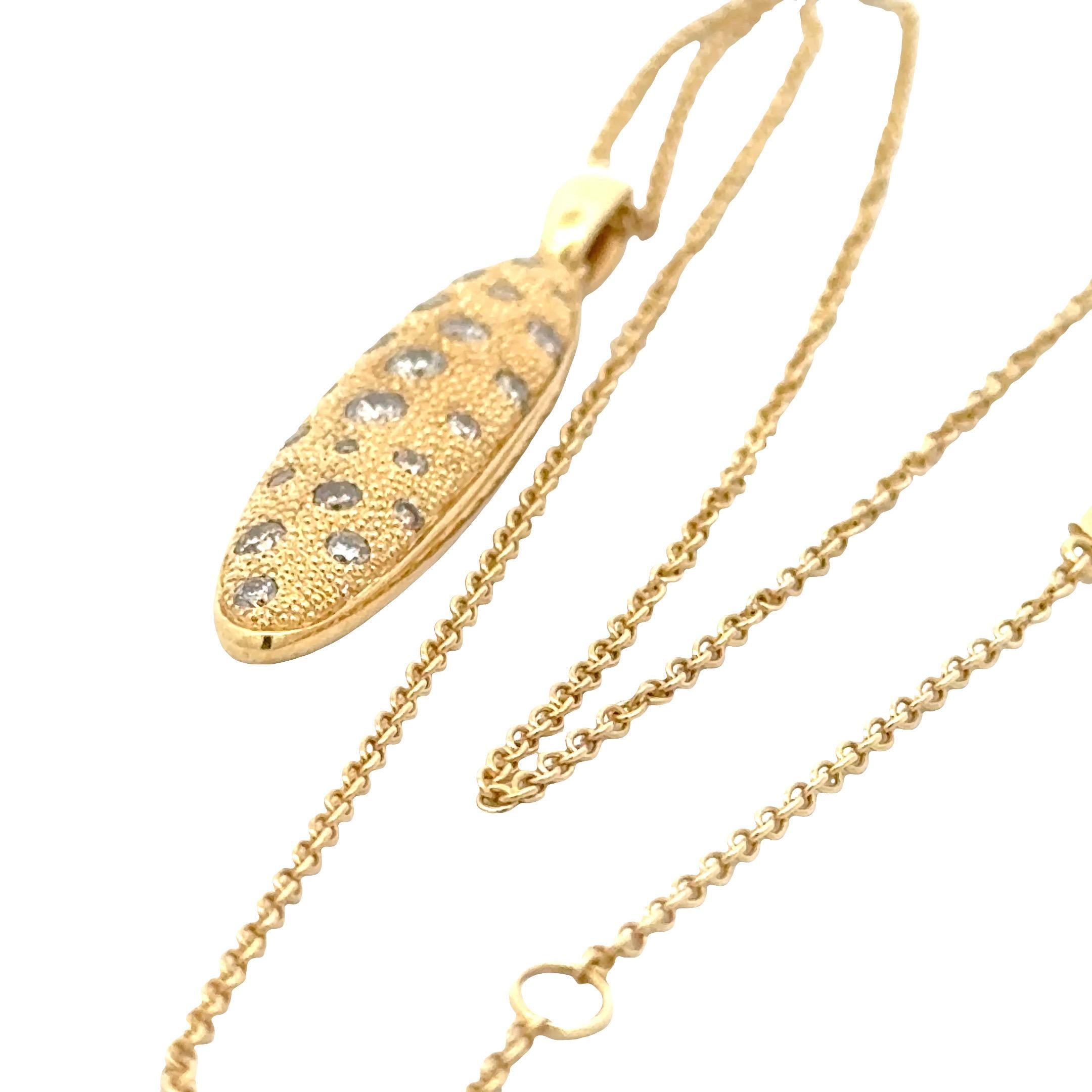 Garavelli  Ciondolo Dune Collection in oro giallo 18 Kt con diamanti marroni in vendita 1