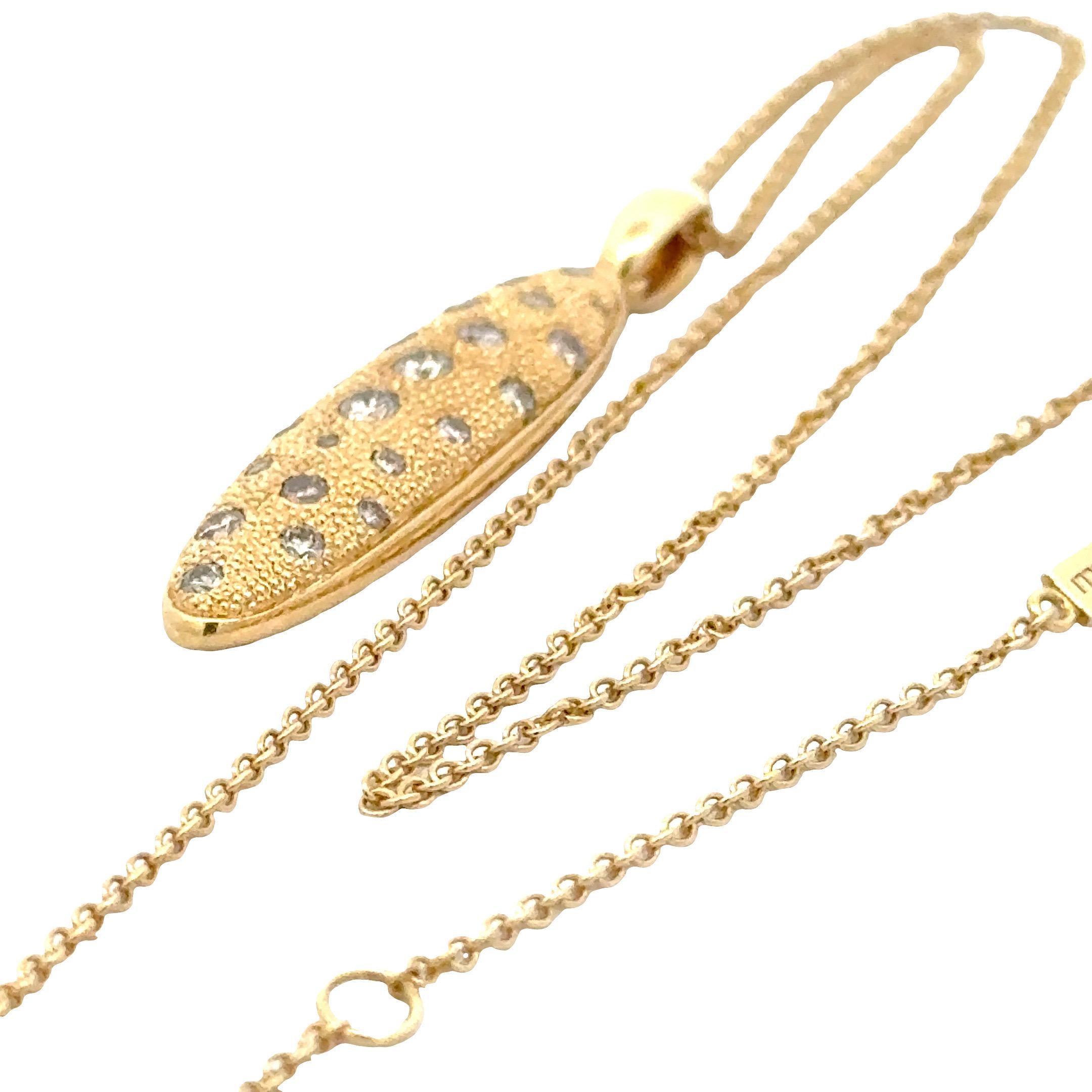 Garavelli  Ciondolo Dune Collection in oro giallo 18 Kt con diamanti marroni in vendita 2