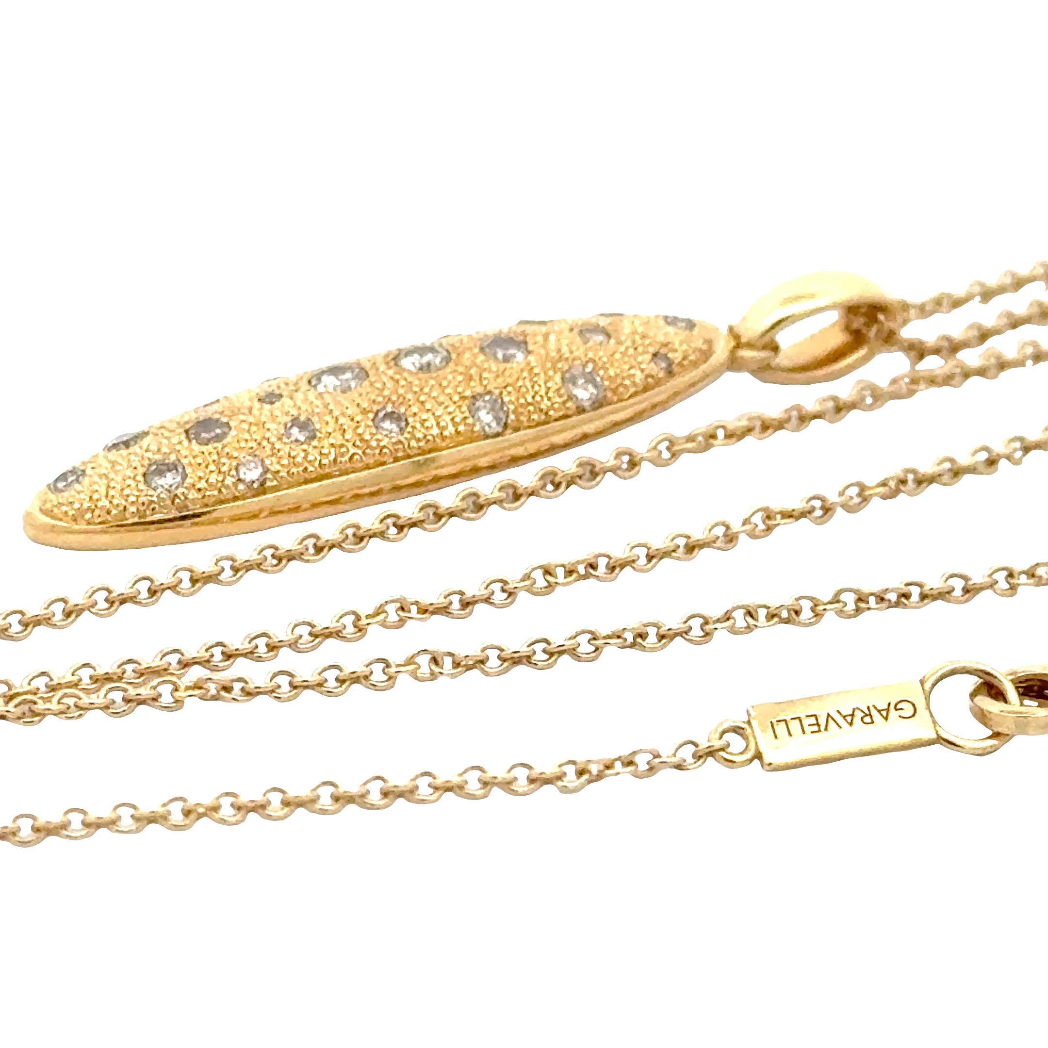 Garavelli  Ciondolo Dune Collection in oro giallo 18 Kt con diamanti marroni in vendita 3