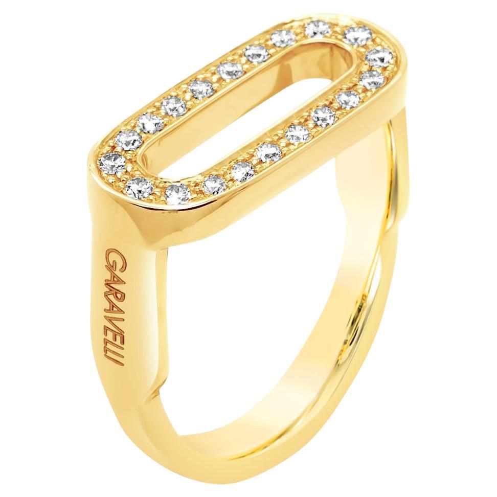 For Sale:  Garavelli 18 Karat White Gold Stirrups Collection Ring 3