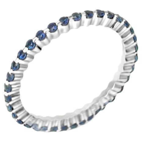 18 Karat White Gold Blue Sapphires Garavelli Band Ring