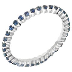 18 Karat White Gold Blue Sapphires Garavelli Band Ring