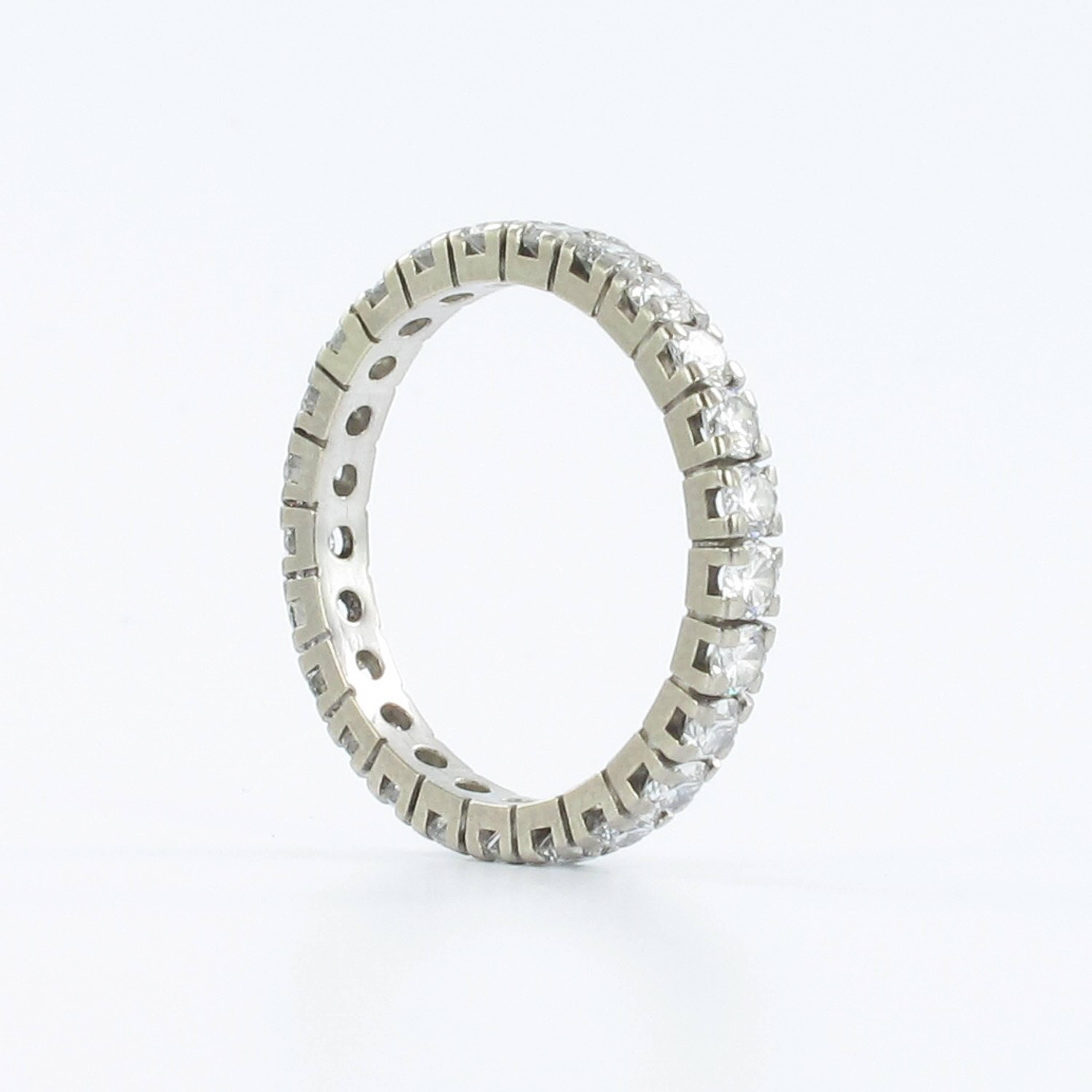 Modern 1.63 Carat Diamond White Gold Eternity Ring