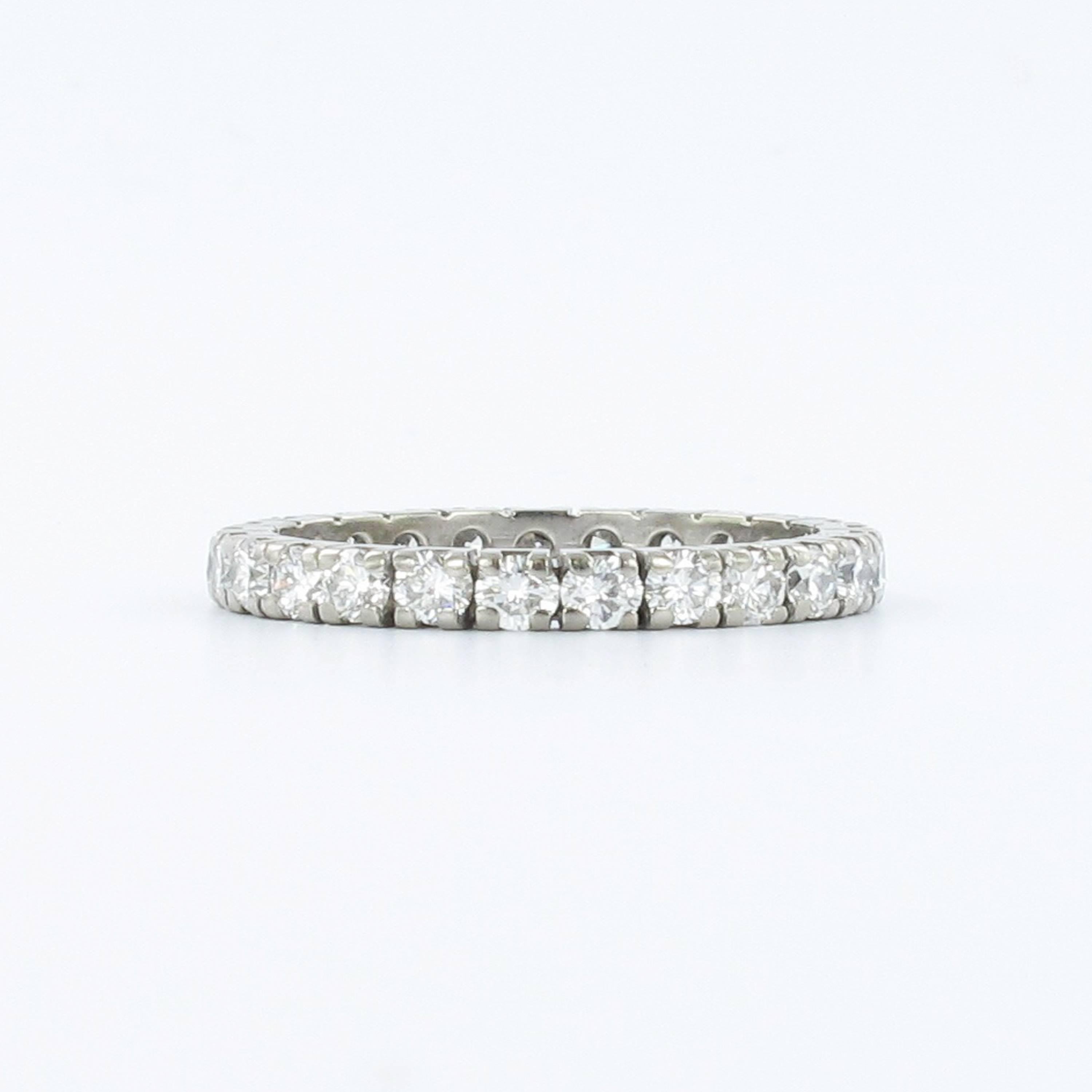 Round Cut 1.63 Carat Diamond White Gold Eternity Ring