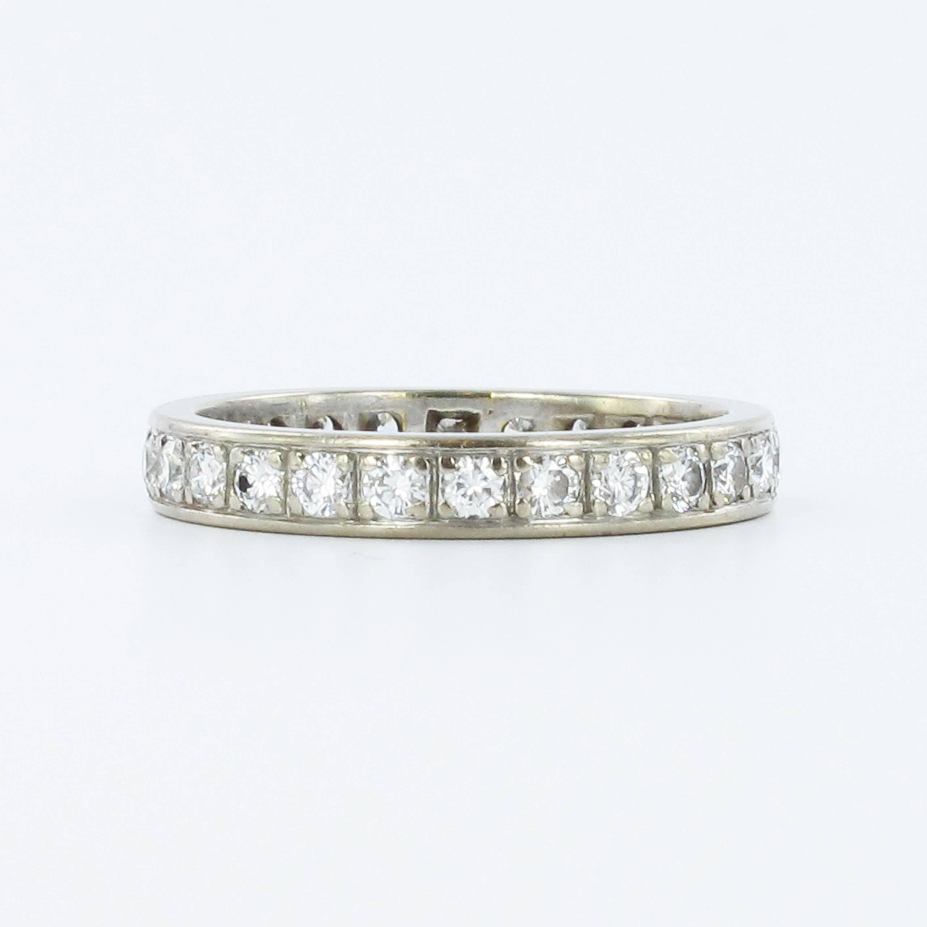 Round Cut Gübelin Diamond White Gold Eternity Ring