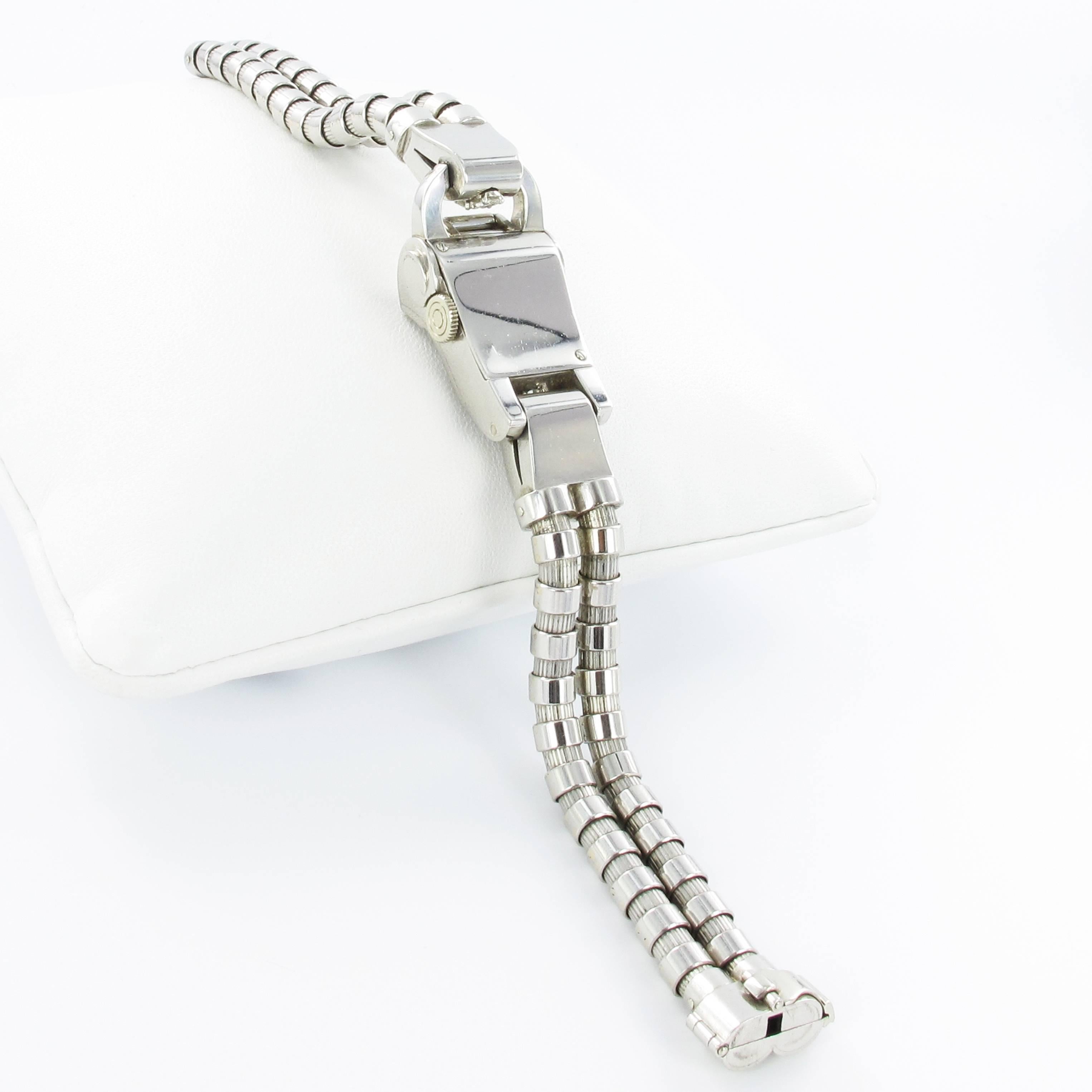 Gübelin Platinum Diamond Bracelet Mechanical Wristwatch 4