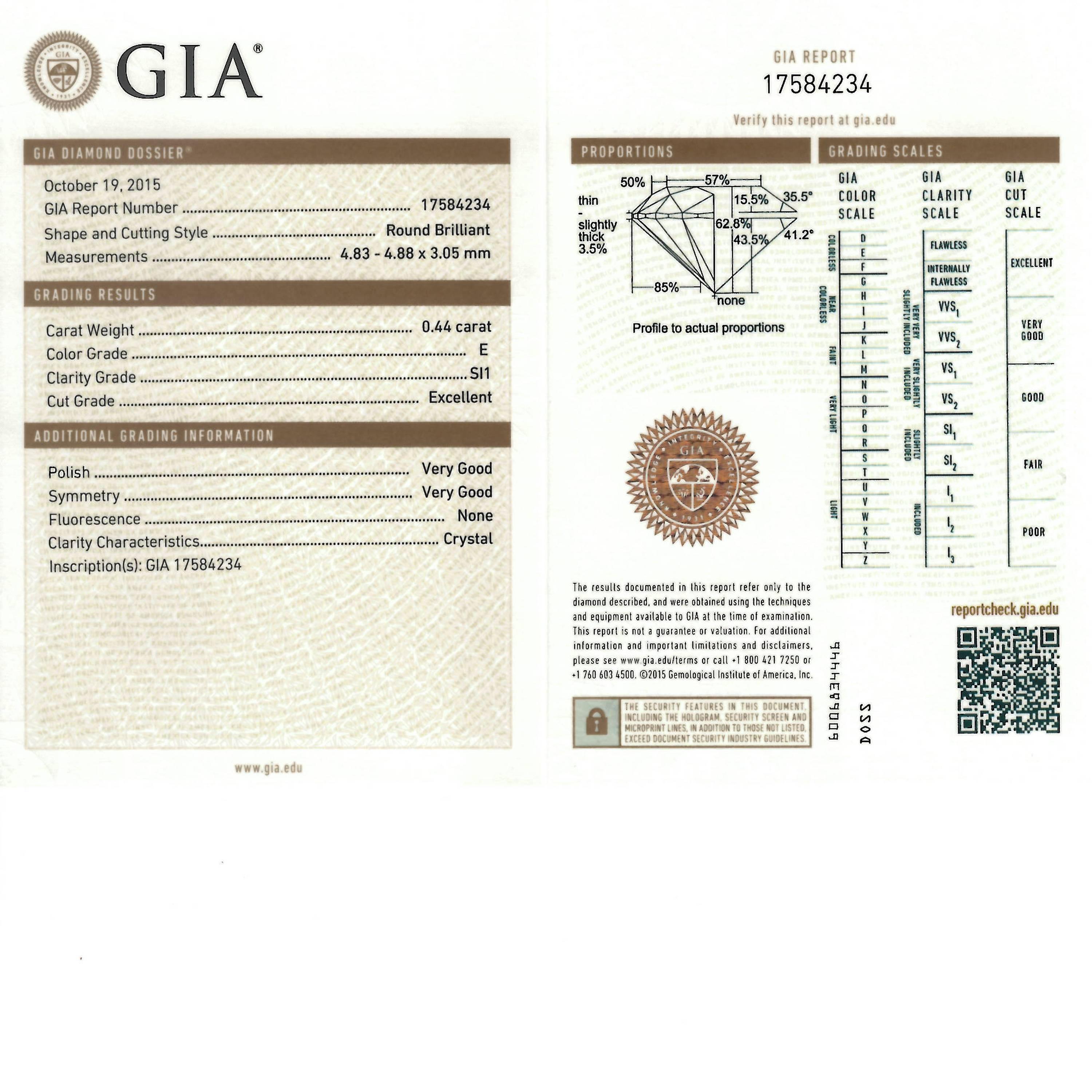 Orecchini in oro bianco con diamanti rotondi certificati GIA da 0,89 carati in vendita 1