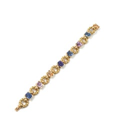 Bracelet vintage Gübelin serti de saphirs, en or jaune 18 carats