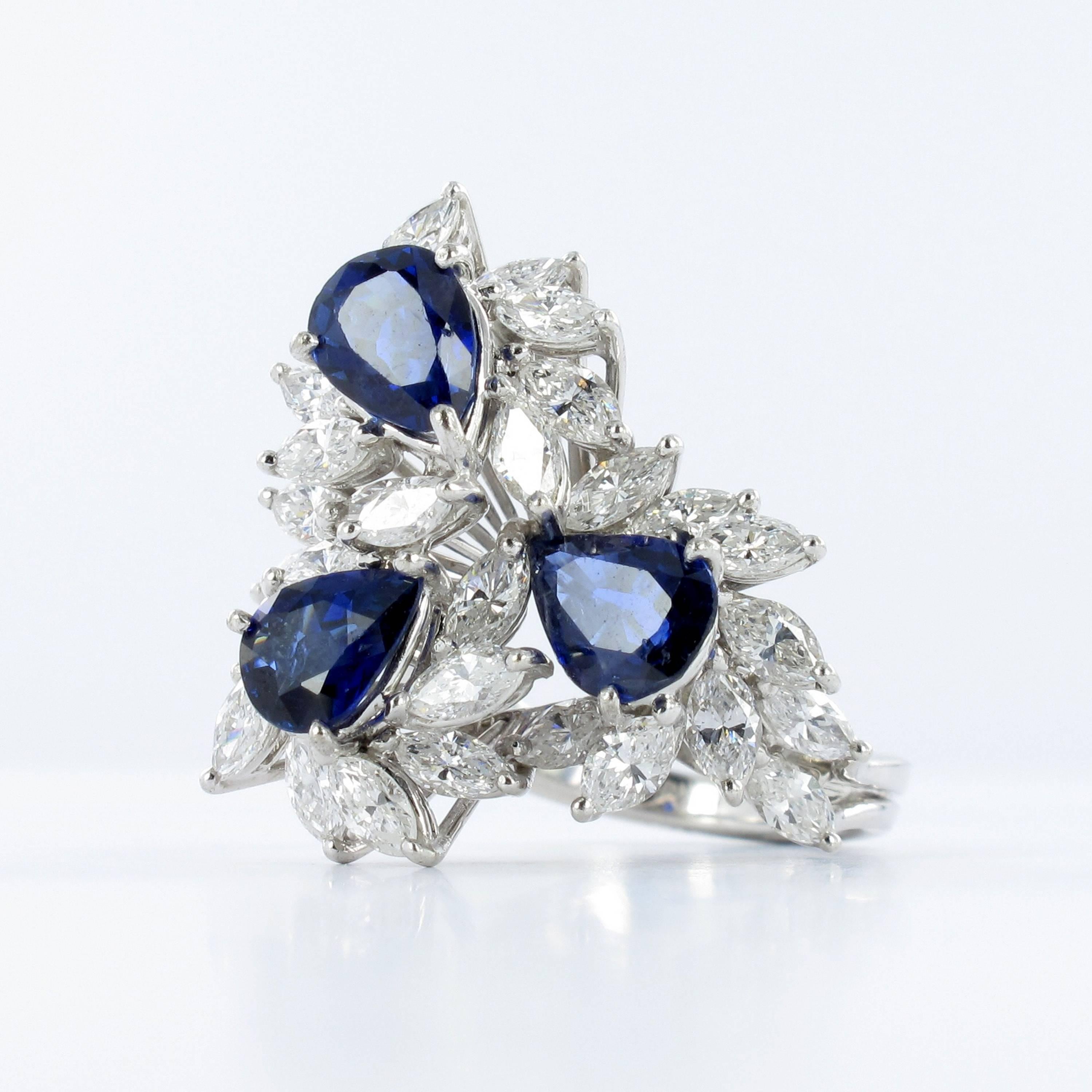 sapphire and diamond cocktail ring