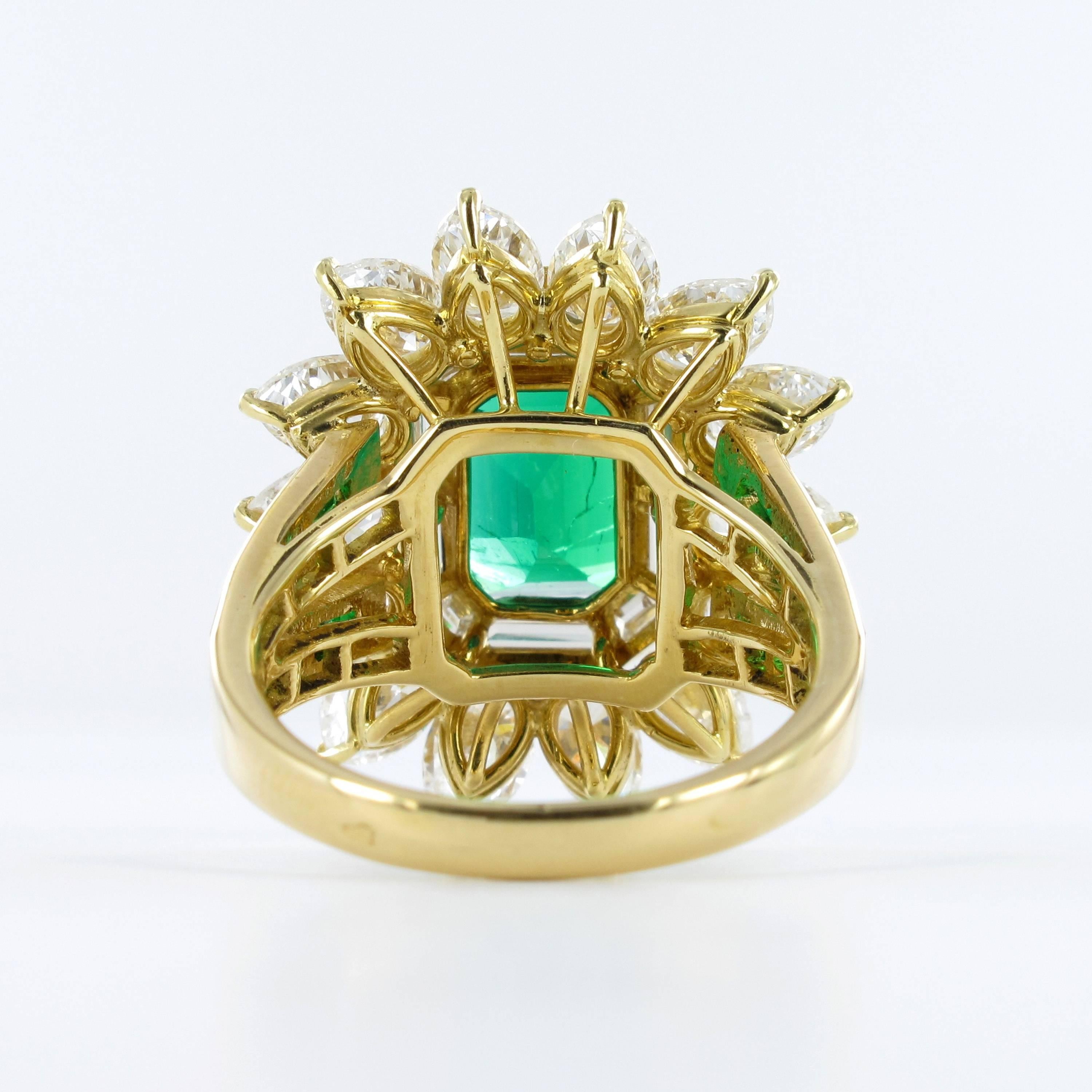 Mauboussin Certified Colombian Emerald Diamond Ring 2