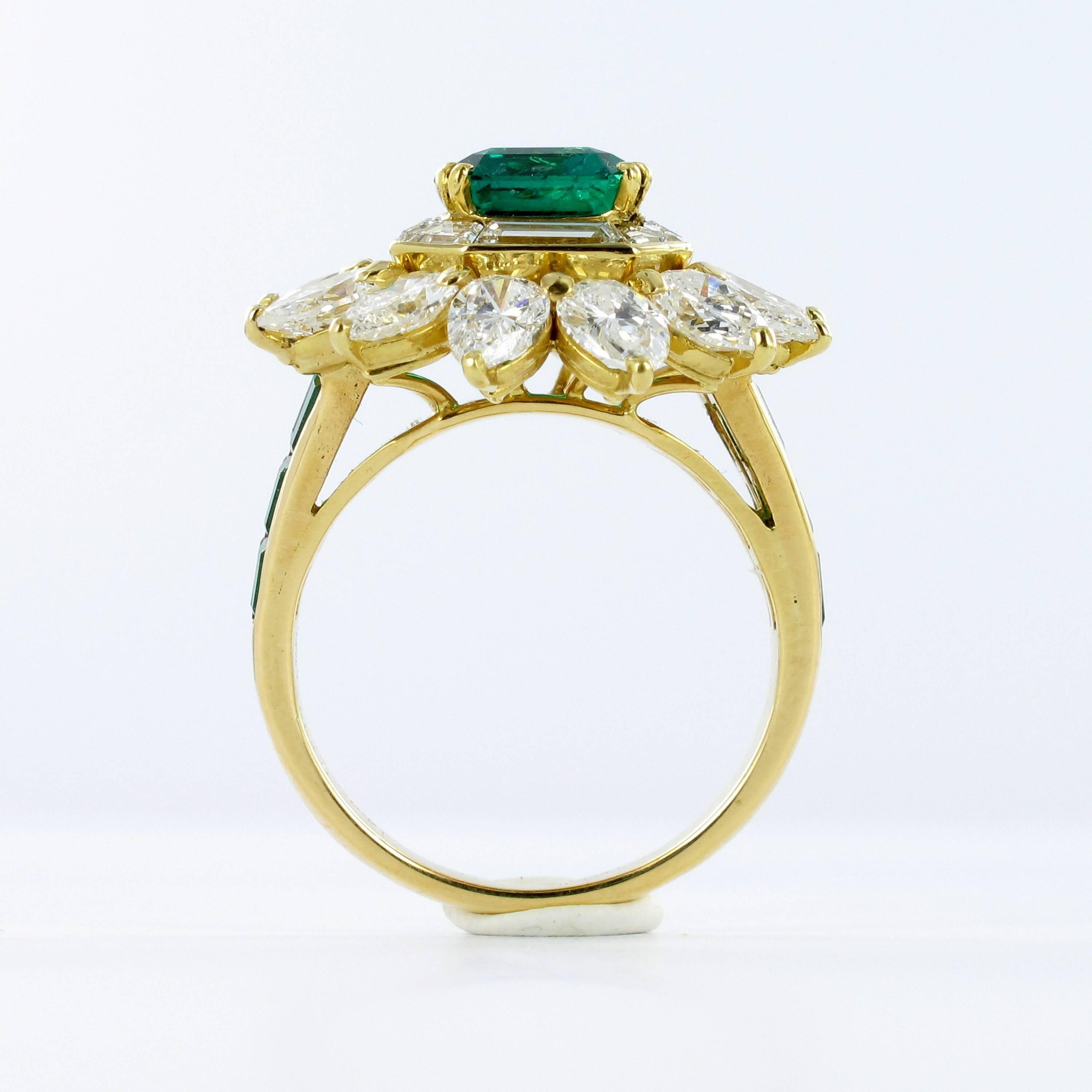 Mauboussin Certified Colombian Emerald Diamond Ring 3