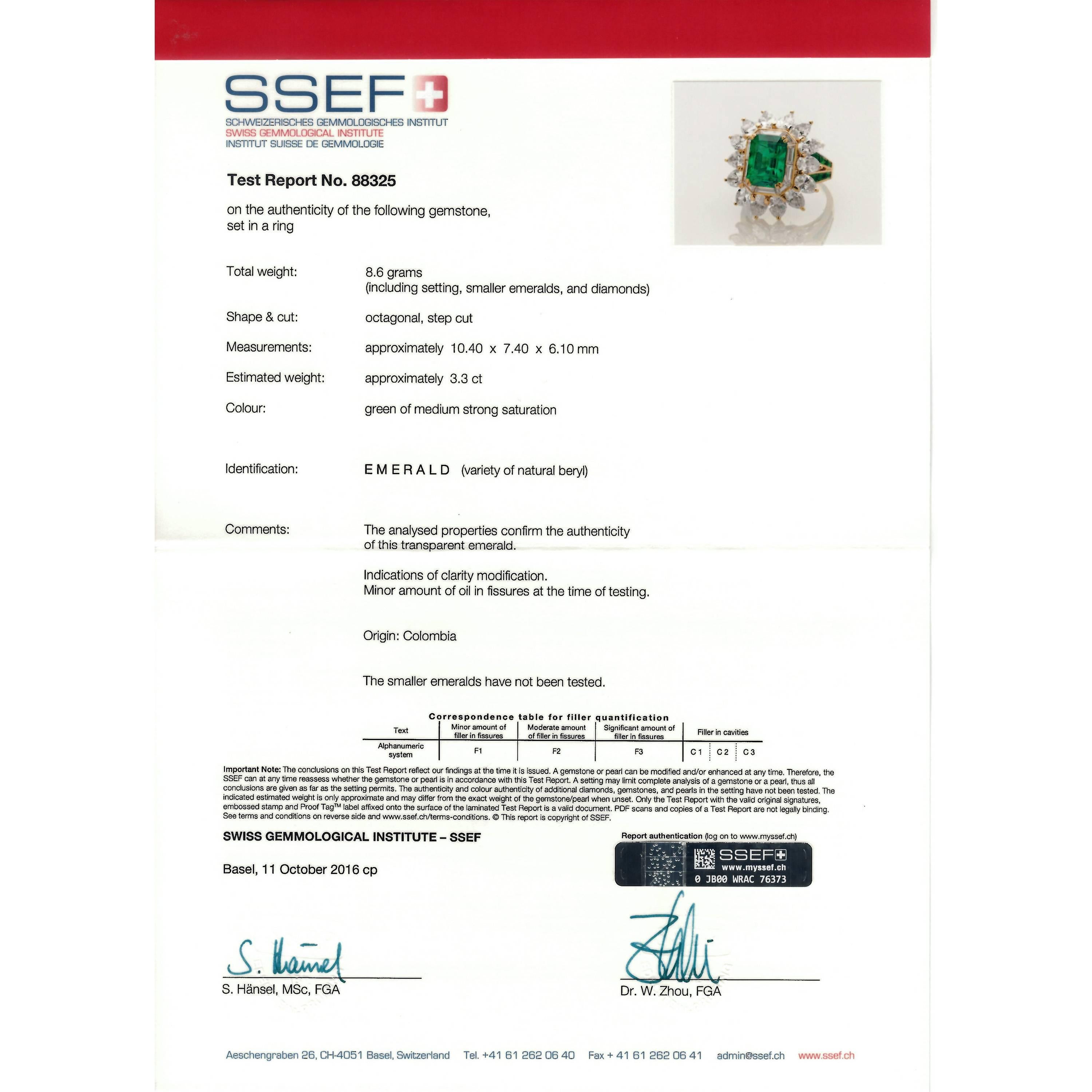 Mauboussin Certified Colombian Emerald Diamond Ring 6