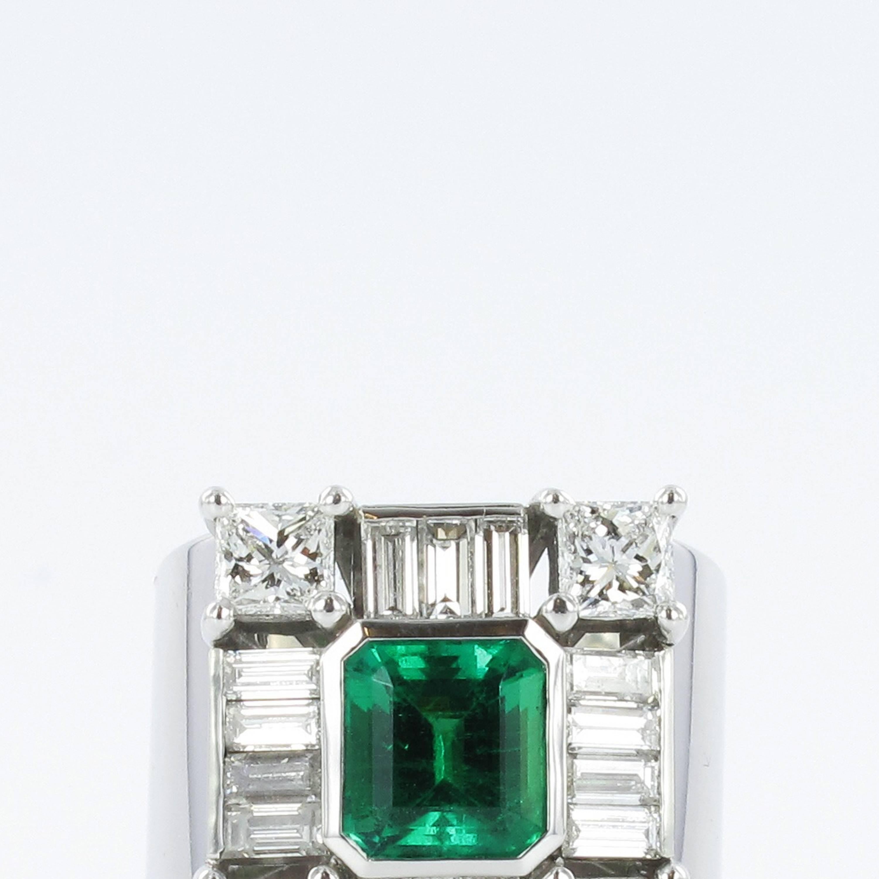 Magnificent Emerald and Diamond Cocktail Ring For Sale 6
