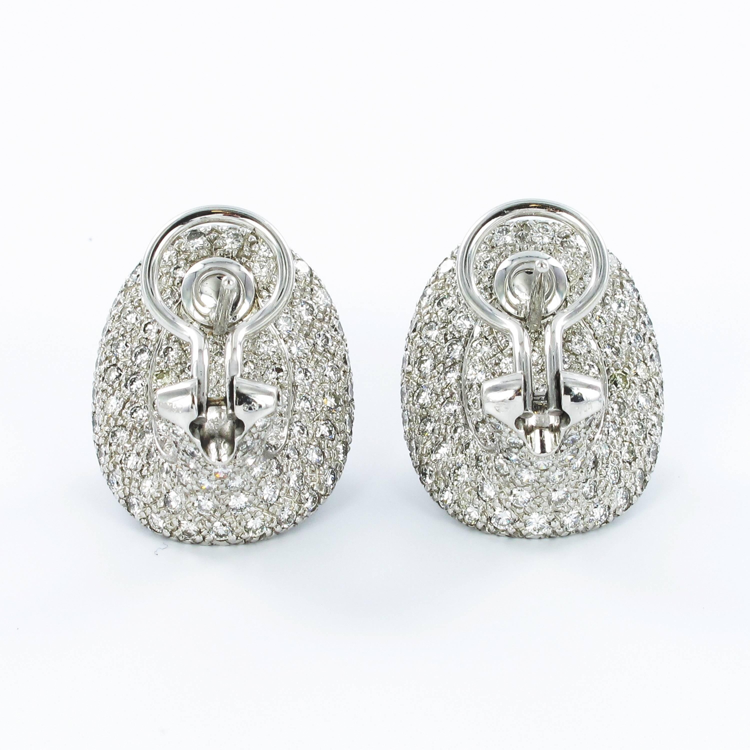 Women's or Men's Fabulous Tahitian Cultured Pearl Diamond Earclips For Sale