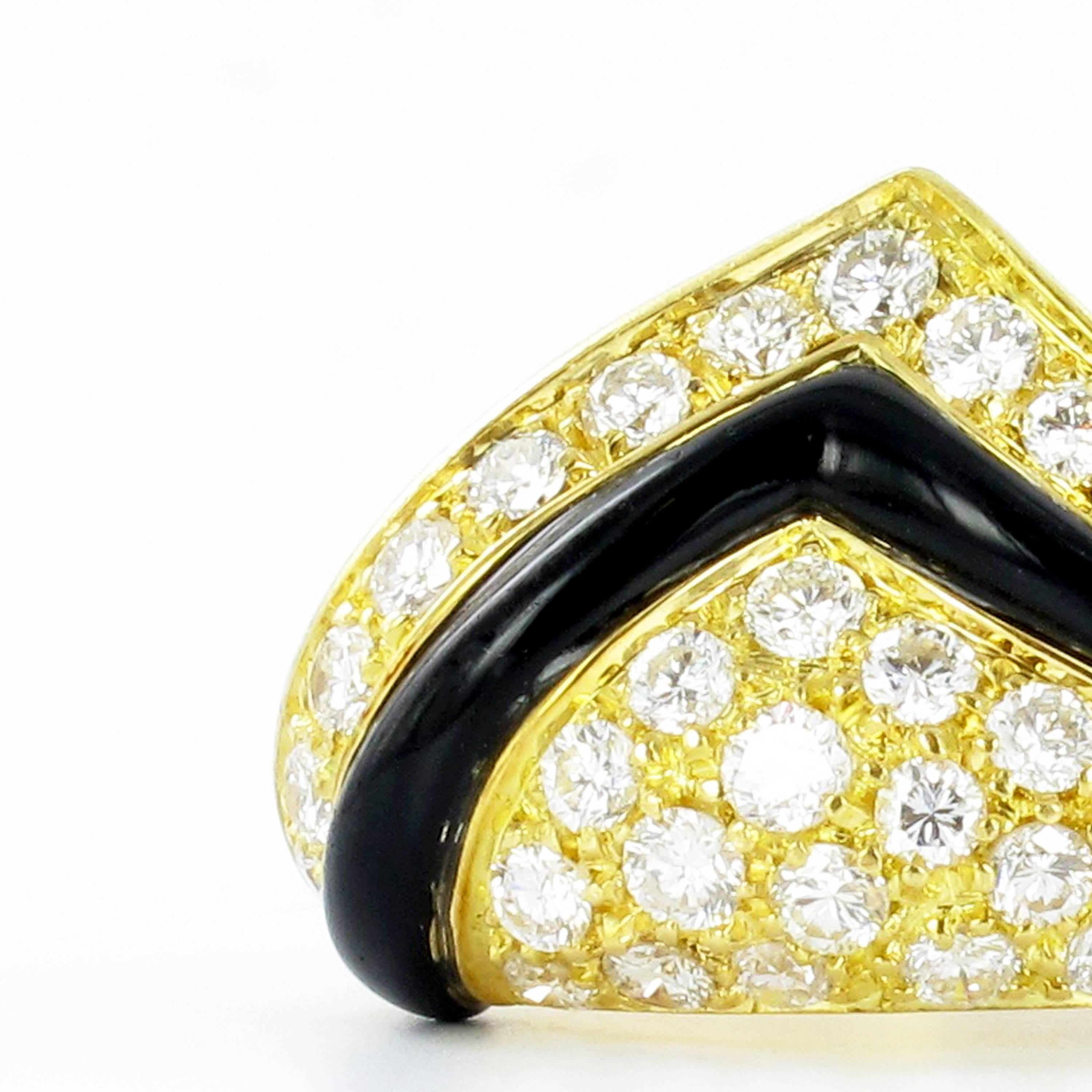 Black Chalcedony Diamond Gold Ring For Sale 1