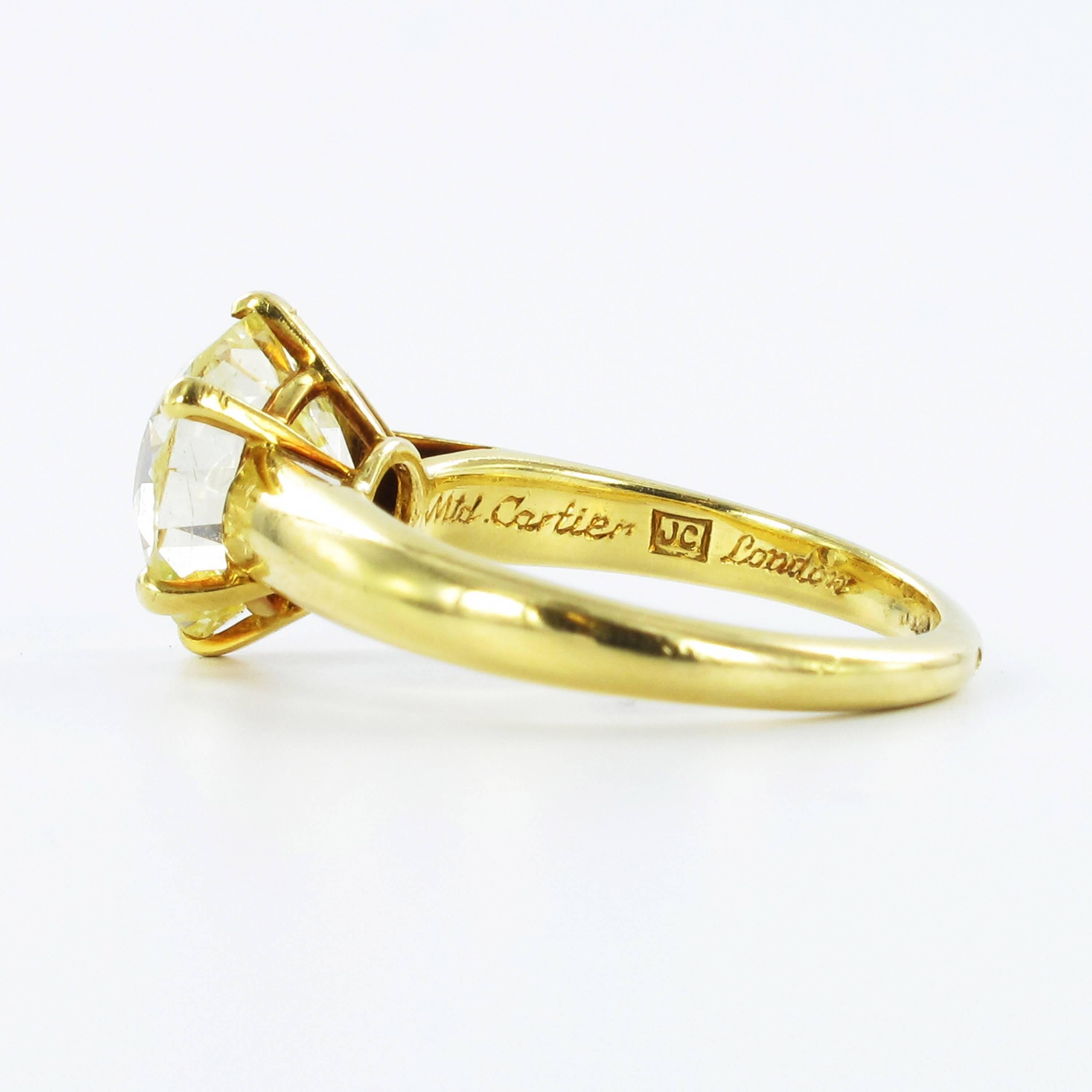 Women's or Men's Cartier 3.04 Carat Round Brilliant Engagement Ring