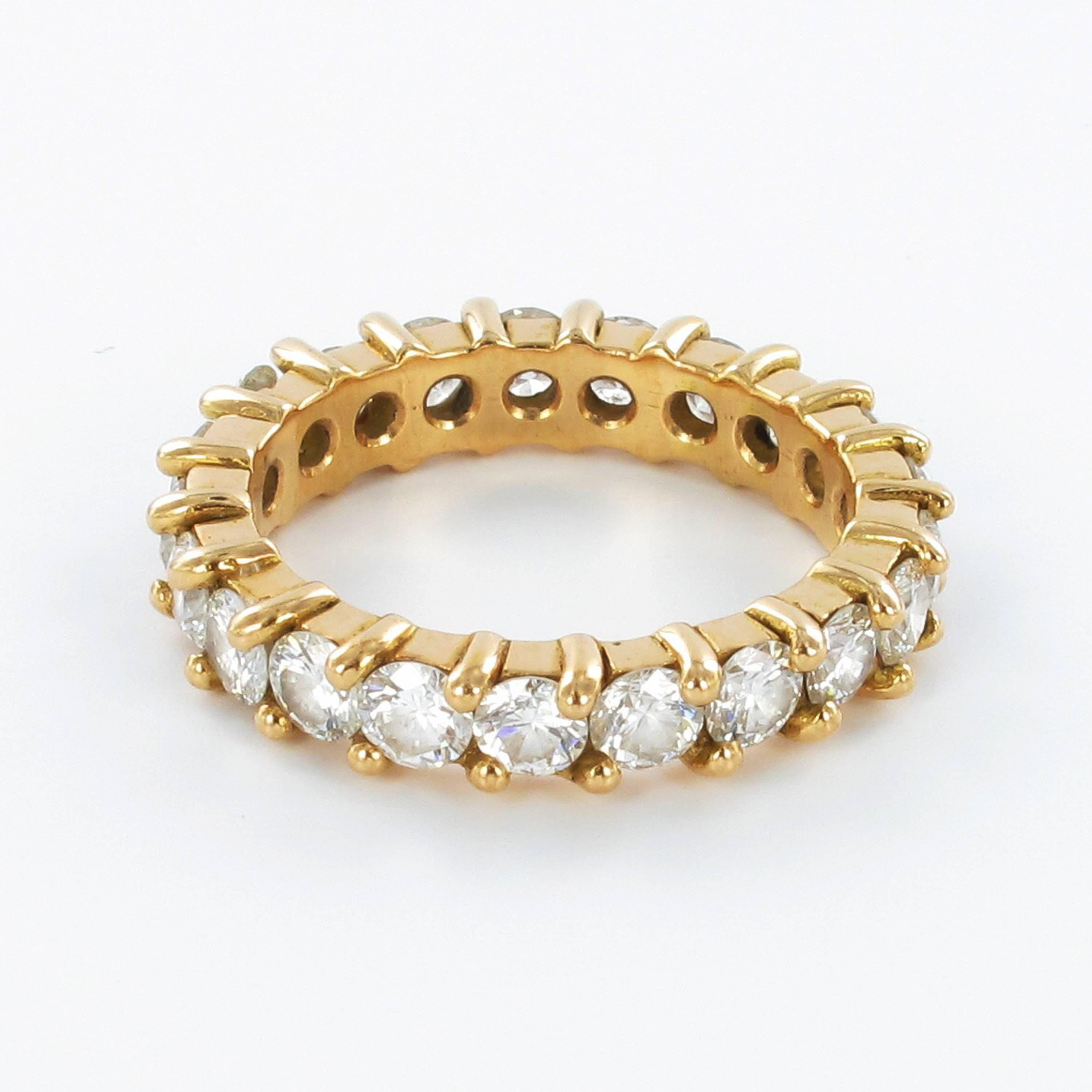 Modern 2.30 Carat Diamond Rose Gold Eternity Ring