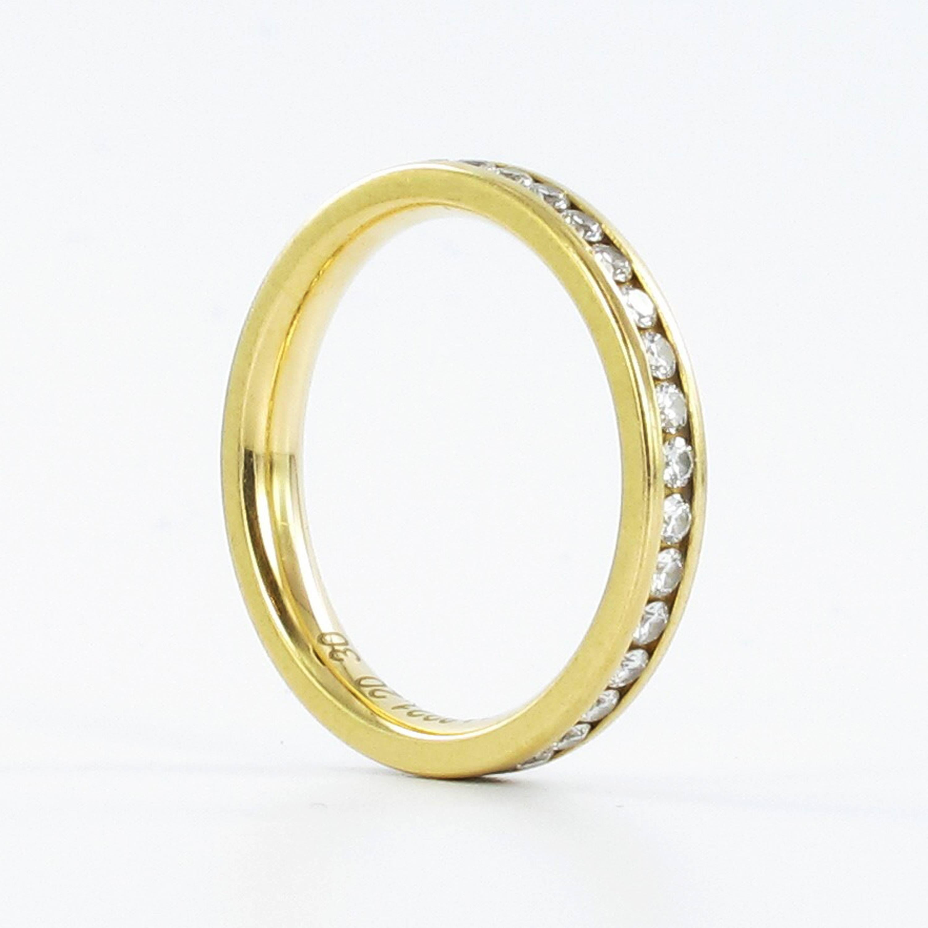 Modern 0.59 Carat Diamond Yellow Gold Eternity Ring