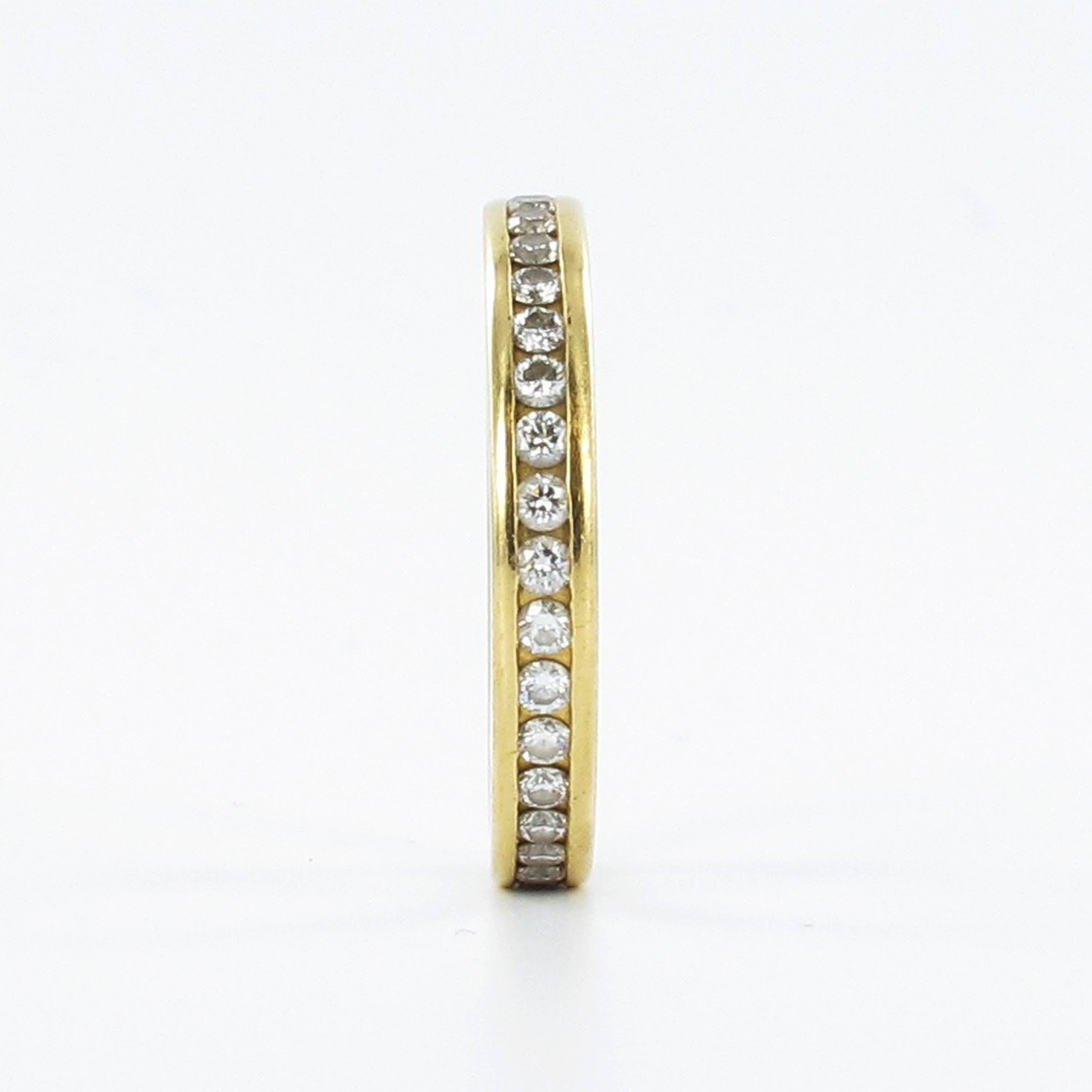 Women's or Men's 0.59 Carat Diamond Yellow Gold Eternity Ring