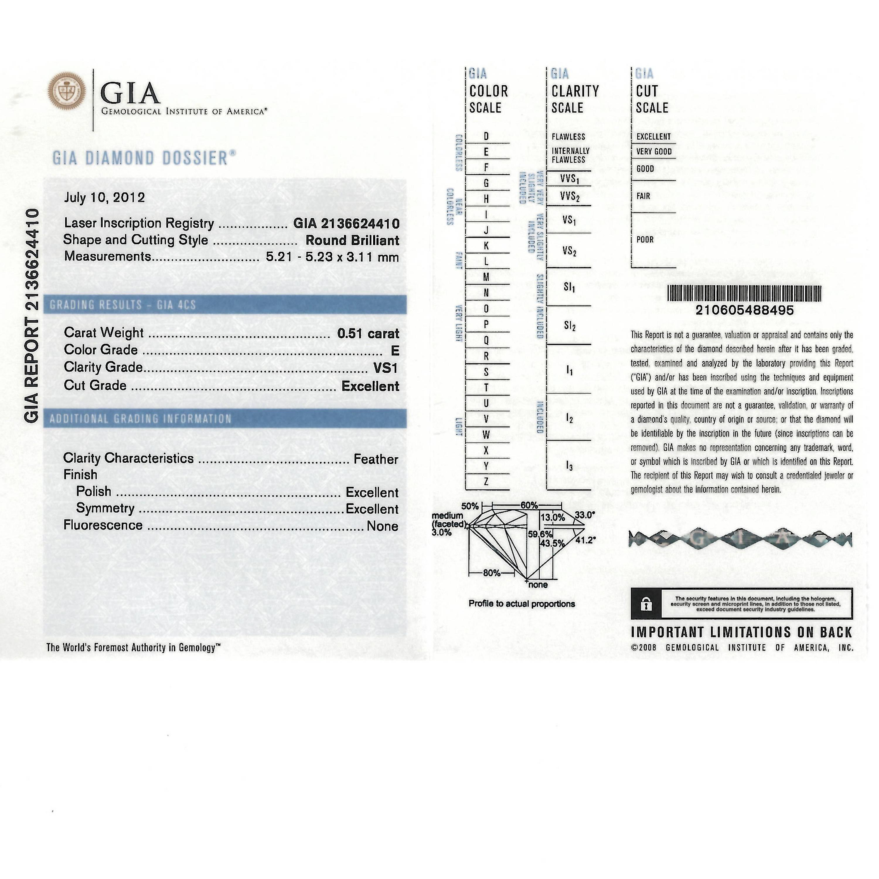 Orecchini in oro bianco tondo da 1,03 carati certificati Gübelin GIA In condizioni Nuovo in vendita a Lucerne, CH