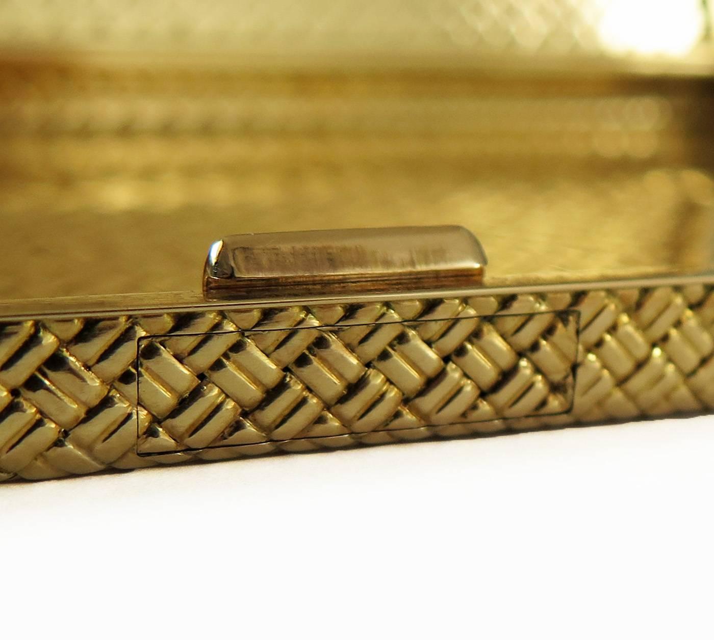 Modernist 1940s Van Cleef & Arpels Textured Basketweave Design Gold Box