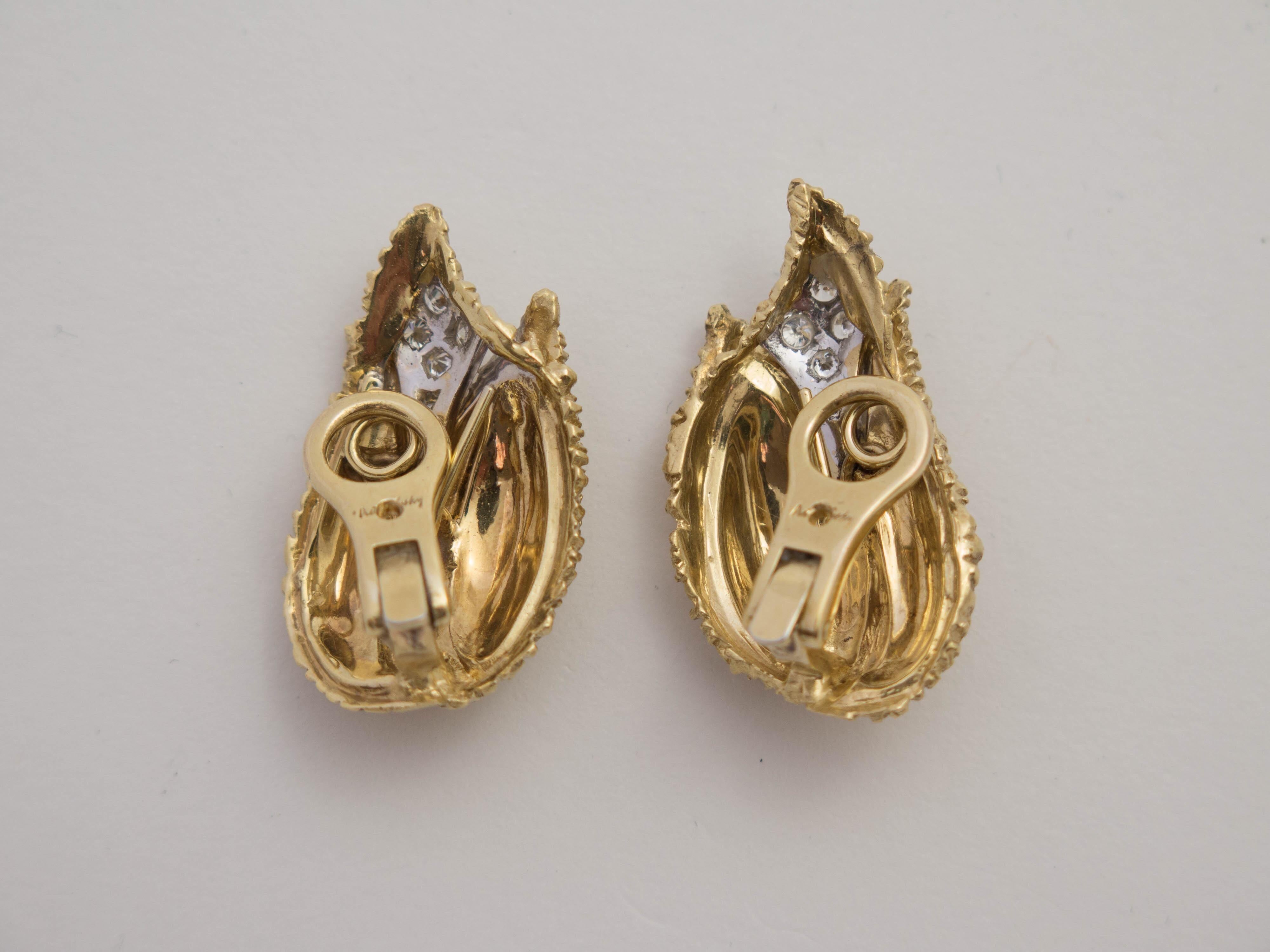 tulip diamond earrings