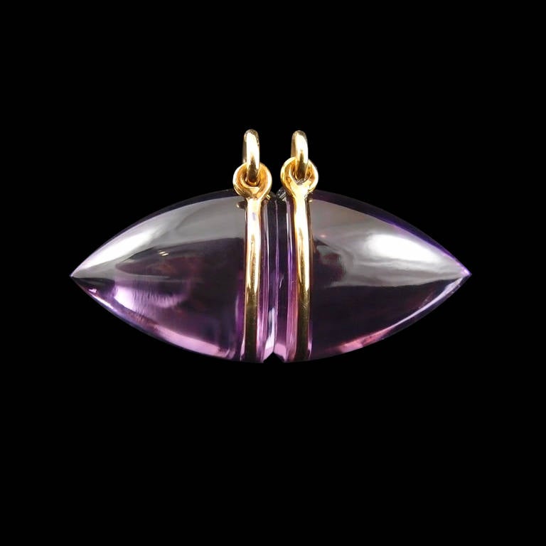 Contemporary Bernd Munsteiner Amethyst Gold Ring and Pendant Set For Sale