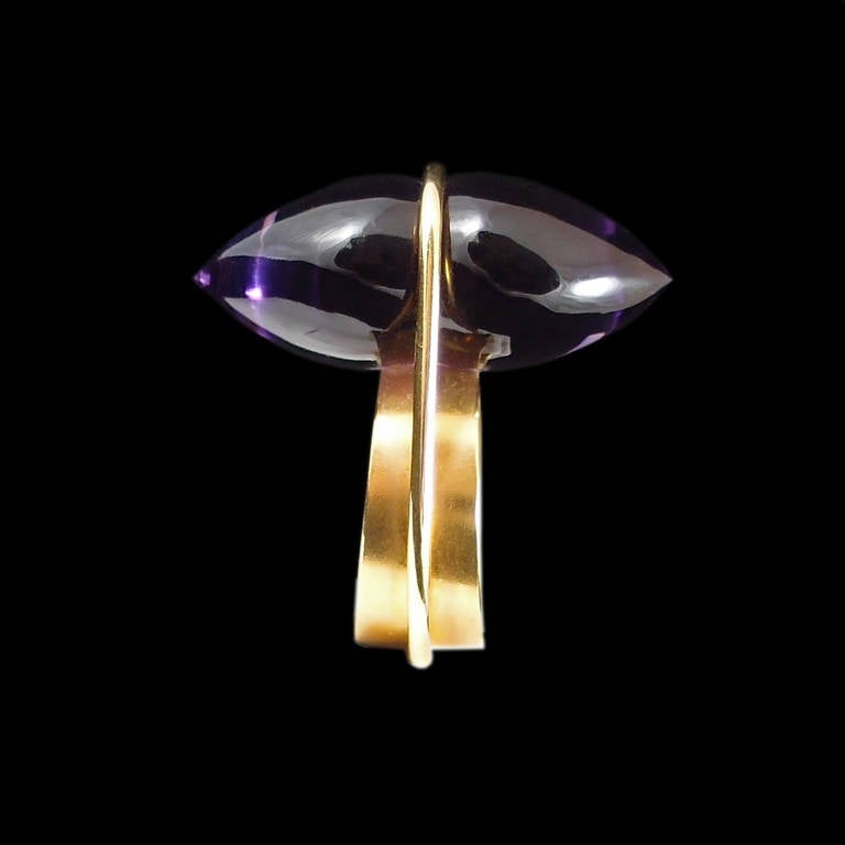 Bernd Munsteiner Amethyst Gold Ring and Pendant Set In Good Condition For Sale In Austin, TX