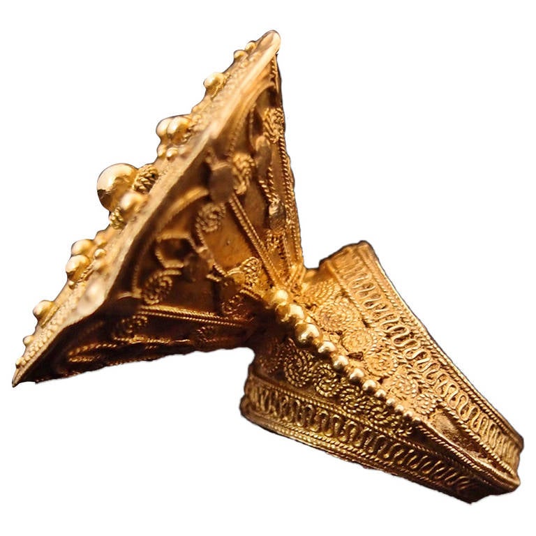 A Gilt Silver Batak Shaman's Ring