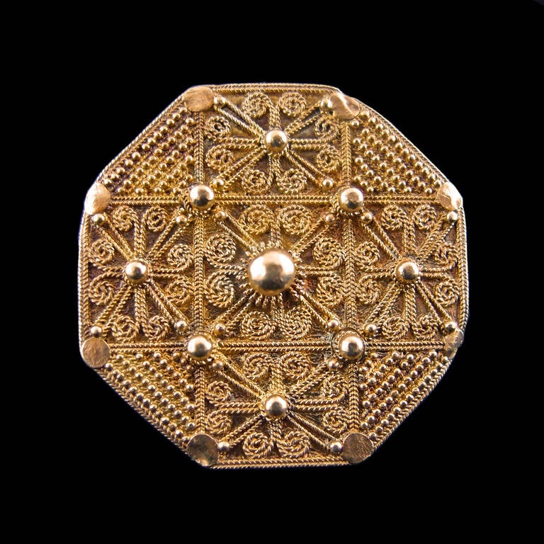 A Gilt Silver Batak Shaman's Ring In Excellent Condition In Austin, TX