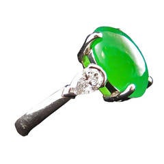 A Jadeite Diamond Platinum Ring 2