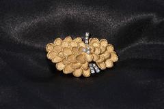 1960's Diamond Gold Brooch