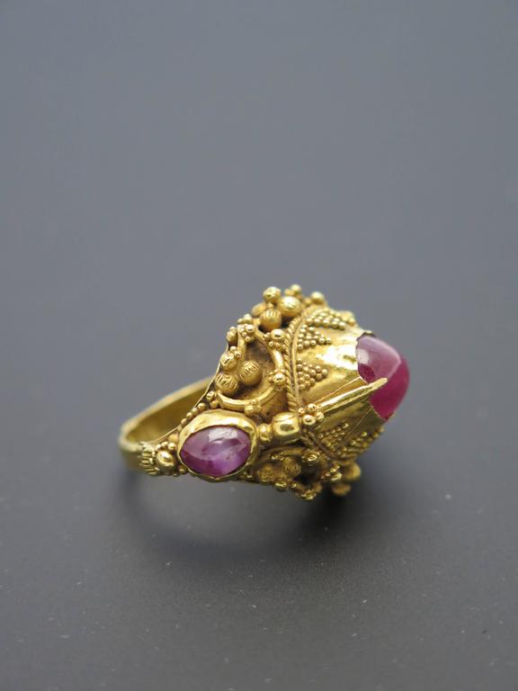 Balinese Ruby Gold Ring For Sale at 1stDibs bali gold rings, balinese