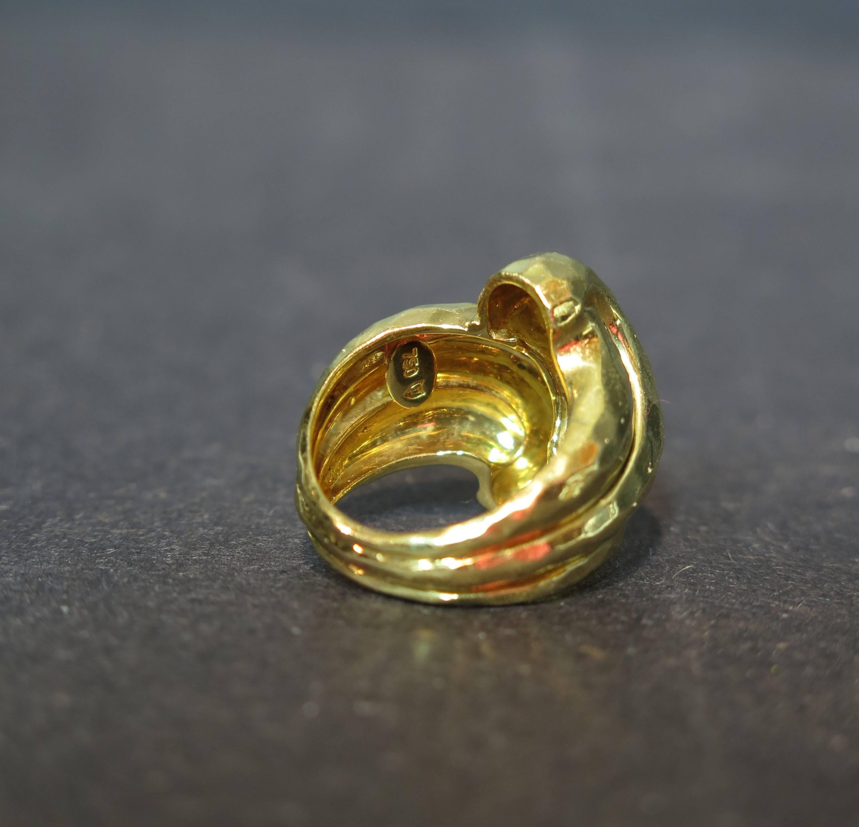 Henry Dunay Gold hand hammered ring 1